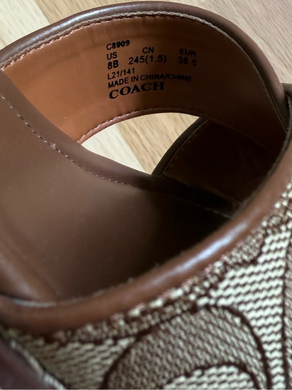 Coach Kimberly Espadrille Wedge Heels - Brown Jacquard - Size 8 - Picture 12 of 12